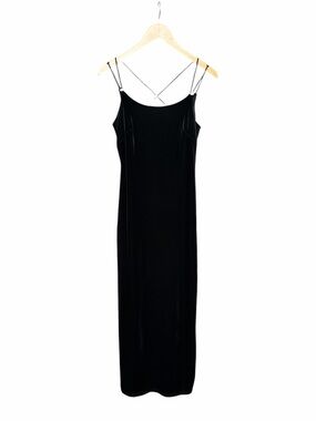 Maurices vintage black velvet long dress size 6 prom formal wedding event Y2K